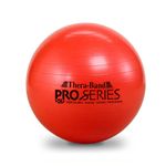 TheraBand Exercise Ball, Professional Series Stability Ball with 55 cm Diameter for Athletes 5'1" to 5'6" Tall, Slow Deflate Fitness Ball for Improved Posture, Balance, Yoga, Pilates, Core, Red