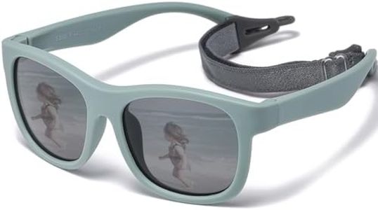 Musivon Lunette de Soleil Bebe 6 mois - 3 ans, Lunette de Soleil Enfant Polarisées Fille Garçon Cadre Flexible Pour Fête de Vacances à La Plage