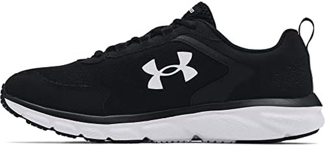 Under Armour Men's Charged Assert 9 Running Shoe, Black/White, 10.5 US