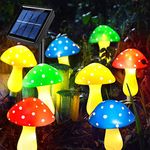 Abkshine Upgraded 8-Pack Solar Mushroom Lights for Outdoor Yard Decor, Waterproof Multi Color Garden Mushroom Lamp, Solar LED Fairy Lights for Thanksgiving, Christmas Path, Halloween Decorations