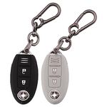 ERMWALR 2 Pack Key Fob Cover for Nissan Silicone Car Key Cover with Keychain Fit for Nissan 350Z Qashqai Murano X-Trail Kicks Tiida Micra Pathfinder Note Juke 3 Buttons Key Fob Case (Nisn-3-BG)