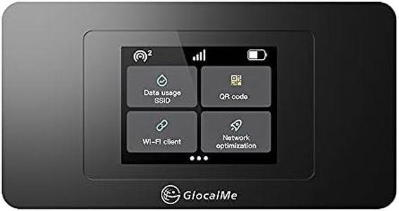 GlocalMe DuoTurbo 4G LTE Portable WiFi Mobile Hotspot Device for Travel, SIMFREE, No Contract, with US 8GB & Global 1GB Data in 150+ Countries, Support 10 Devices Connected (Black)