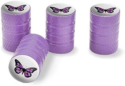Graphics and More Butterfly with Flowers Tire Rim Wheel Aluminum Valve Stem Caps