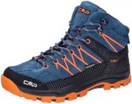 CMP Unisex Children's Rigel Mid Trekking Shoes Wp Hiking Shoes, Bluesteel Flame, 33 EU