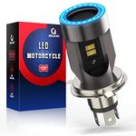 H4 LED Headlight Bulb Motorcycle w/Angle Eye Daytime Running Light 9003 Hi/Lo Beam 25W 3200LM Custom Chips High Bright 6000K Conversion Kit