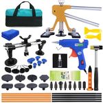 GLISTON Car Dent Repair Kit 48pcs - Auto Body Removal Tool with Gold-Plated Lifter and Glue Gun for Cars Motorcycles Refrigerators Metal Surfaces Hail Damage Door Dings DIY Use