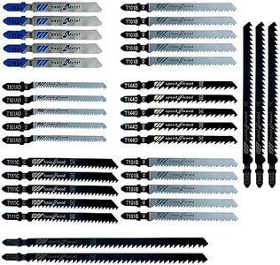 Nutabevr Professional 35 pièces Emmanchement T Jeu de lames de scie sauteuse Basic, pour Couper du Métal, Bois, T118A/T144D/ T101BR/T101AO/T111C/T744D/T344D, pour Panneau de Particules, Contre-plaqué