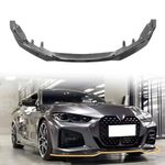 MODILOVER Front Bumper Lip Spoiler, Compatible with 2021-2024 BMW G22 G23 4-Series 430I M440i Convertible & Coupe (Only M Sport Bumper), PP Gloss Black Front Splitter Air Dam Chin Protector, 3 Pieces