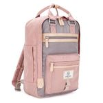 SEVENTEEN LONDON – Modern Urban Unisex Pink & Grey 'Wimbledon' Backpack in a Classic Slim Simple Design – Fits Laptop up to 13”