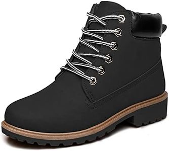 sofysofy Women's Work Boots Comfortable - Waterproof Outdoor Lace Up Combat Black Camel Booties