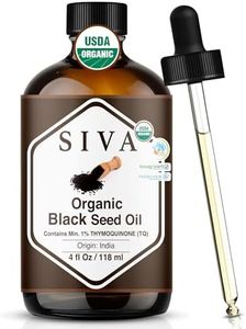 SIVA Black Seed Oil Organic - 4 Fl Oz – 100% Natural Cold Pressed Black Seed Oil - for Face, Skin Care, Hair Care, Scalp Massage & Body Massage – Carrier Oil with Dropper
