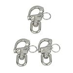 YWZHENYU 316 Stainless Steel Swivel Snap Shackles Marine Bail Shackles with Quick Release Pin for Boat, Dogleash, Bracelet, Camera of 3 Pcs (2.75 inch)