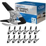 Lot of 12-6" inch Spring Clamp Large Super Heavy Duty Spring Metal Black - 3 inch Jaw Opening