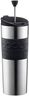 Bodum Travel Tea and Coffee Press, Stainless Steel Insulated Travel Mug, Black, 15 Ounce