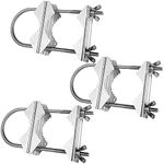 Double Antenna Mast Clamp Heavy Duty Pole to Pole Mounting Kit V Jaw Block with U-Bolt Mounting Hardware for TV CB Ham Antenna Parasols Flags and Fishing Rods,3 pcs