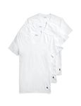 POLO RALPH LAUREN Men's Slim Fit Cotton V-Neck Undershirt 3-Pack, White, Large