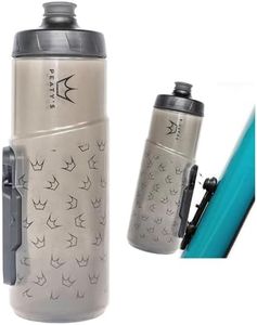 Peaty's x Fidlock Lockin Magnetic 600ml Bike Water Bottle & Mount, Bicycle Drink Bottles, Cycle Accessories for Mountain Biking & Cycling, Premium Alternative to Cage, Twist & Release - Crown Smoked