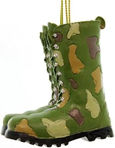 Kurt Adler Resin Pair of Fatigue Boots Ornaments