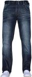 Crosshatch Mens Straight Leg Fashion Jeans Trousers Regular Fit Stylish Branded Denim by JeanBase Darkwash 34W X 32L