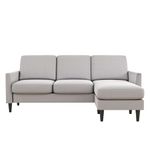 Mr. Kate Winston Reversible Sofa Sectional, Light Gray Linen