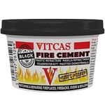 VITCAS 500 gram Black Fire Cement - Excellent Adhesion - Converts to Rock – Patching – Repairing – Fireplaces – Stoves – Boilers - Easy To Use – Air Tight Seal – Quick Repair Time