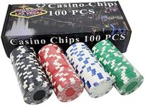 DA VINCI 100 11.5 Gram Poker Chips in Las Vegas Gift Box (Dice Striped)