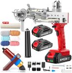BESGEER-Cordless-Rug-Tufting-Gun-Kit with Carpet Trimmer- Tufting-Gun-Starter-Kit-with 2pcs 2.0Ah Batteries，2 in 1 Cut Loop Pile Tufting Gun with Tufting