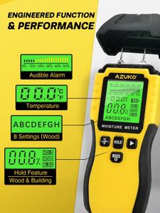 Pin-Type Moisture Meter – 8 Modes for Wood, Drywall, Concrete