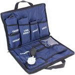 Dixie EMS Aneroid Sphygmomanometer Kit, Manual Blood Pressure Monitor Set with 5 Cuffs for Infant, Child, Adult, Large Adult, Thigh, & Carrying Case – Blue