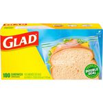 Glad 100 x Zip Lock Sandwich Bags (Package May Vary)