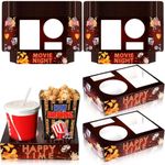 36 Pcs Movie Night Snack Trays Movie Theater Snack Boxes Movie Night Supplies Disposable Paper Snack Holder Kid's Movie Trays for Popcorn Food Candy Drink Party Family, 8 x 6 inch (Retro Pattern)