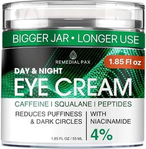 Eye Cream for Dark Circles and Puffiness, Bags Under Eyes Treatment, Anti-Aging Collagen Eye Cream for Wrinkles, Day & Night Caffeine Eye Cream with Niacinamide Dimethicone