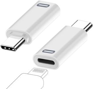 AreMe 2 Pack USB-C Male to Lightning Female PD Fast Charging Adapter for Lightning Cable, iPhone 16/15 Series and More Type C Device, NOT for Square Reader/Headphone/Microphone/Pencil (White)