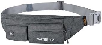 WATERFLY Fanny Pack for Women Men Water Resistant Small Waist Pouch Slim Belt Bag with 4 Pockets Lightweight Crossbody Chest Bag Fit All Phones, 11.02 x 2.1 x 4.3 inch,11.02 x 2.1 x 4.3 inch