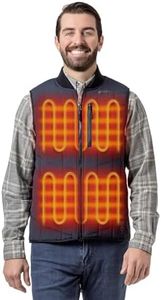 ORORO Men's Dual Control Heated Gilet with 5 Heat Zones, Heating Quilted Bomber Vest with Power Bank (Blue,XL)