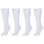 CompressionZ Compression Socks For Men & Women 30-40 mmHG Tight Stockings, White 2 Pack, XL