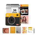 Kodak Mini Shot 3 Retro 4PASS 2-in-1 Instant Camera and Photo Printer (3x3 inches) + 68 Sheets Gift Bundle, Yellow