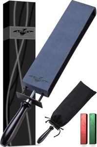Large Adjustable Italian Straight Razor Strop - Barber Sharpener Straight Razor Sharpener Kit - Shaving Sharpener Set - Honing Belt for Knife Leather Paddle Strop Block Hanging 2 Sided 3