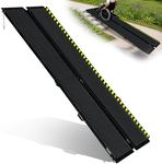 Huayaw 10 FT Portable Wheelchair Ramp - Non-Slip Aluminum Folding Handicap Ramp for Easy Door Threshold Access - Lightweight & Durable for Home Steps, Stairs, Doorways, Matte Black