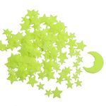 Glow in The Dark Stars - Glow Stars Stickers for Ceiling, Adhesive 250pcs 3D Glowing Stars and Moon for Starry Sky,Wall Decals for Kids Rooms,Wall Stickers for Bedroom(200 Stars,1 Moon）