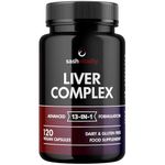 Liver Support Capsules High Strength | 13 Essential Natural Ingredients for Healthy Liver Function - Premium Liver Supplement | 120 Vegan Liver Pro Care Tablets – 8 Weeks Usage