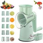 Rotary Cheese Grater, Rotary Cheese Grater with Handle, 5 in 1 Replaceable Blades Cheese Shredder, Vegetable Slicer and Nut Shredder for Kitchen Countertops