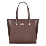 THE CLOWNFISH Hershey Handbag for Women Office Bag Ladies Shoulder Bag Tote For Women College Girls (Chocolate Brown)