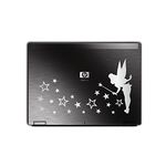 TopZog Small TINKERBELL FAIRY Pixie and star dust wall sticker decal art for baby girls nursery, laptop, mirror, window, SILVER (METALLIC), 29x16.5 cm