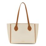 Miraggio Karen Solid Tote Bag For Women, Ivory