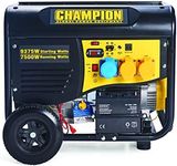 Champion Power Equipment CPG9000E2 8000 Watt Portable Petrol Frame Generator - 459cc OHV Engine - 25L Tank, 10 Hours Max, Electric Start, Wireless Remote, Intelligauge, Cold Start, Shut Off Sensor