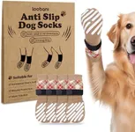 LOOBANI Dog Socks to Prevent Licking Paws - Anti-Slip Dog Paw Grip Protector for Hot/Cold Pavement Traction Control for Small Medium Large Senior Dogs on Hardwood Floors, Caramel XXL