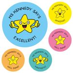 144 Personalised Smiling Star Reward Stickers For Children, Teachers & Parents - Colourful, Easy Peel Stickers With Strong Adhesive Glue [144 30mm Stickers]