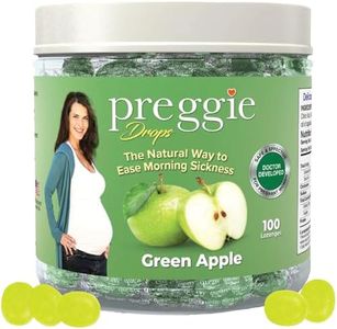 Preggie Pop Drops Pregnancy Nausea Relief Morning Sickness Candy with Essential Oils for Pregnant Women – Natural Green Apple, 100 Count
