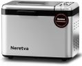 Neretva Bread Maker, 3.3LB Larger Bread Machine 15-in-1 Stainless Steel & Nonstick Ceramic Pan & Auto Nut Dispenser Breadmaker Machines Full Touch Panel with Gluten Free White Wheat Rye French Pizza